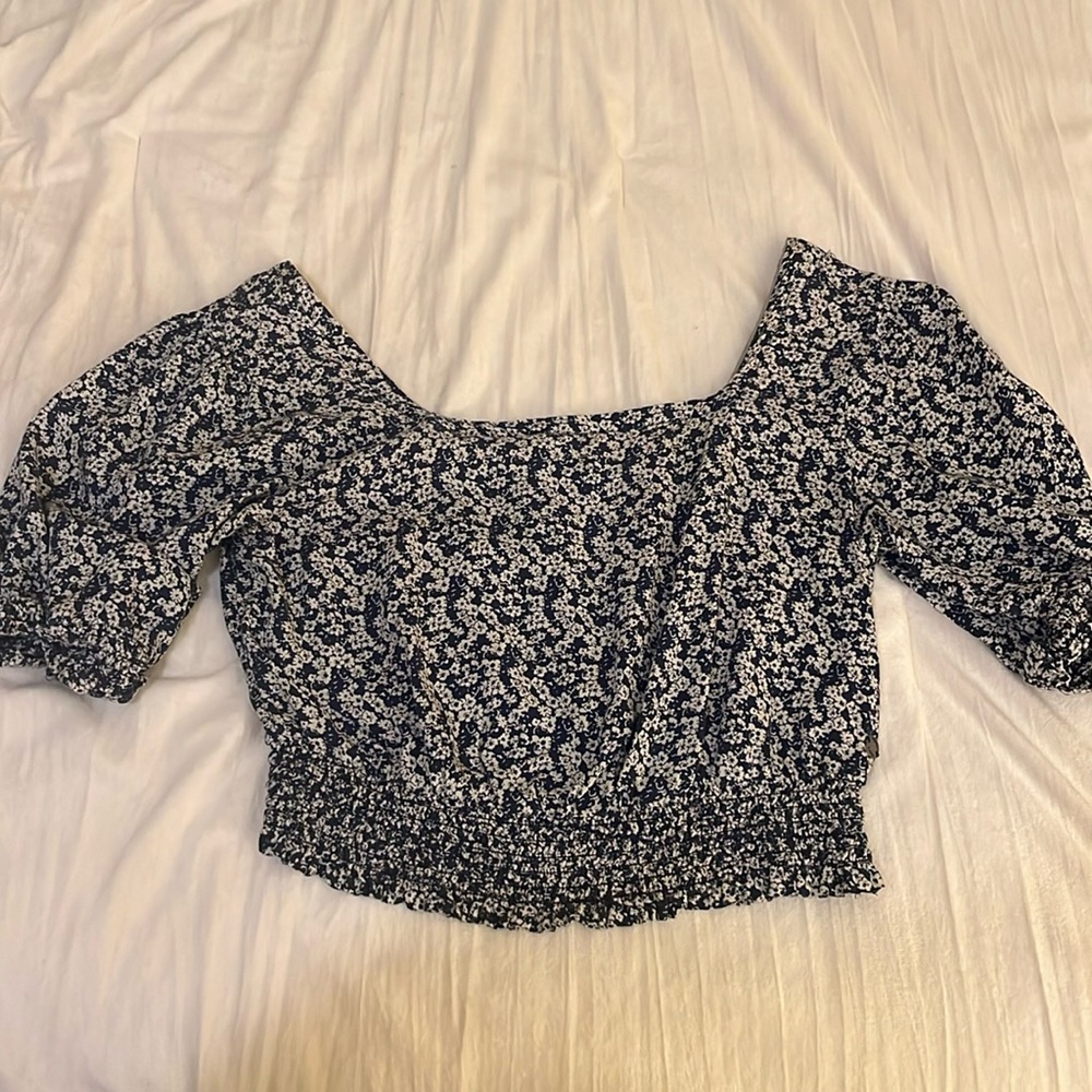 Blue Floral Crop top